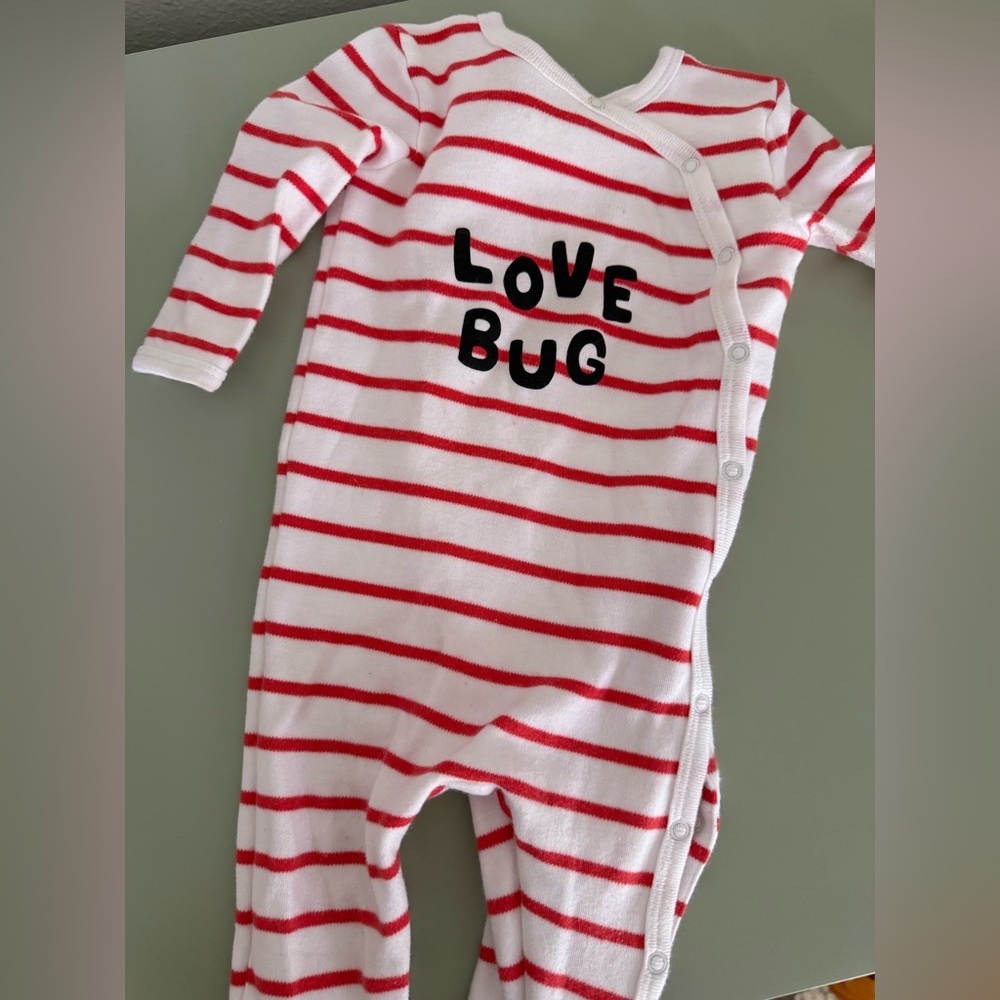 Love Bug Striped Kids One Piece from pottery barn kids. Only worn a few times